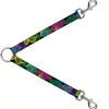 Dog Leash Splitter - Eighties Shades Black/Neon
