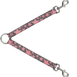 Dog Leash Splitter - Eighties Stars2 Black/White/Red