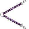 Dog Leash Splitter - Eighties Hearts Black/Fuchsia/White