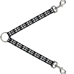 Dog Leash Splitter - Eighties 8 Black/White