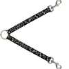 Dog Leash Splitter - Elegant Crosses/Stars/Studs Black/Grays