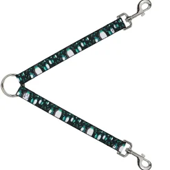 Dog Leash Splitter - Emperor Penguins w/Bubbles Black/Gray/Turqs