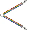 Dog Leash Splitter - EQUALITY Stripe Rainbow White