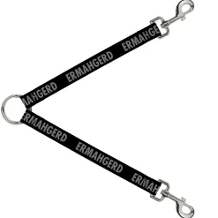 Dog Leash Splitter - ERMAHGERD! Black/Gray