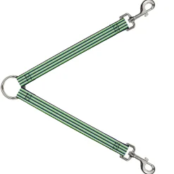 Dog Leash Splitter - Fine Stripes White/Neon Green/Navy