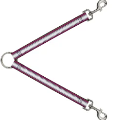 Dog Leash Splitter - Fish Tail Fuchsia/Black/White
