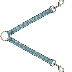 Dog Leash Splitter - Fist Pump Baby Blue/Yellow