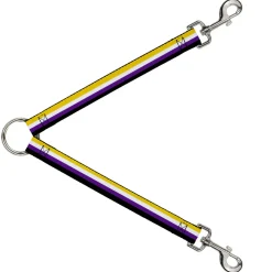 Dog Leash Splitter - Flag Non-Binary Stripe