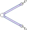 Dog Leash Splitter - Flag Transgender Baby Blue/Baby Pink/White