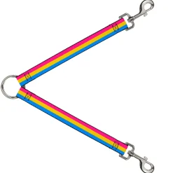 Dog Leash Splitter - Flag Pansexual Pink/Yellow/Blue