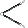 Dog Leash Splitter - Flames Black/Blue/Pink