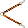 Dog Leash Splitter - Flames Vivid Black/Orange
