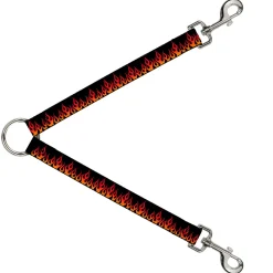Dog Leash Splitter - Flames Black/Orange/Red