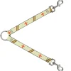 Dog Leash Splitter - Fleur-de-Lis2 Stripes Tan/Orange/Brown/Green