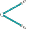 Dog Leash Splitter - Fleur-de-Lis2 Baby Blue/Tan/Lime Green