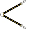 Dog Leash Splitter - Fleur-de-Lis Black/Yellow