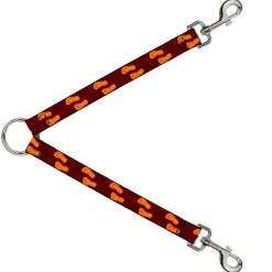 Dog Leash Splitter - Flip Flops Burgundy/Orange