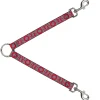 Dog Leash Splitter - Floral Pinwheel CLOSE-UP Gray/Red