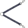 Dog Leash Splitter - Floral Paisley3 Blue/White/Gray