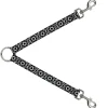 Dog Leash Splitter - Floral Pinwheel Black/White