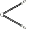 Dog Leash Splitter - Floral Paisley Black/White