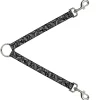 Dog Leash Splitter - Floral Paisley3 Black/White