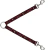Dog Leash Splitter - Floral Paisley3 Black/Red/Gray/White
