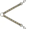 Dog Leash Splitter - Floral Collage Tan/Blue