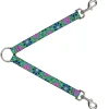 Dog Leash Splitter - Floral Burst Turquoise/Blues/Pinks/Yellow/Green