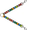 Dog Leash Splitter - Flowers Black/Multi Color