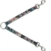 Dog Leash Splitter - Flowers w/Filigree Pink