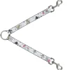 Dog Leash Splitter - Flower Splatter White/Gray