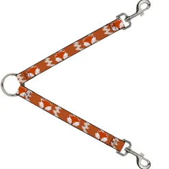 Dog Leash Splitter - Fox Face/Tail Orange/Natural