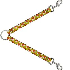 Dog Leash Splitter - Fox Face Scattered Warm Olive
