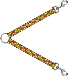 Dog Leash Splitter - Fox Face Scattered Warm Olive2
