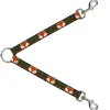 Dog Leash Splitter - Fox Face/Stripes Black/Multi Color