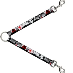 Dog Leash Splitter - Fright Night White/Black/Red