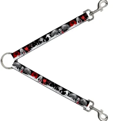Dog Leash Splitter - Fright Night Black/White/Red