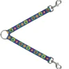 Dog Leash Splitter - Funky Flower Drip Blue/Multi Color