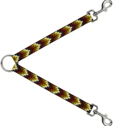 Dog Leash Splitter - Geometric4 Tan/Blue/Wine/Brown/Olive