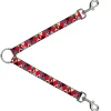 Dog Leash Splitter - Geometric9 Black/Red/Turquoise/Ivory