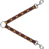 Dog Leash Splitter - Geometric Sunburst Black/Pink/Yellow/Blue