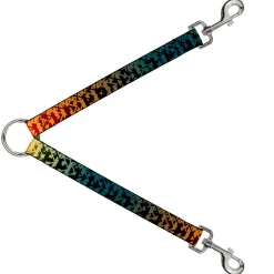 Dog Leash Splitter - Geometric Transition Blues/Reds/Orange/Yellows