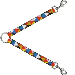 Dog Leash Splitter - Geometric Triangle Blocks Multi Color