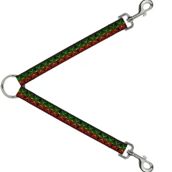 Dog Leash Splitter - Geomteric2 Black/Red/Yellow/Green