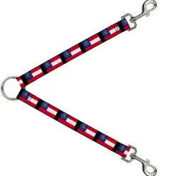 Dog Leash Splitter - Georgia Flags/Black
