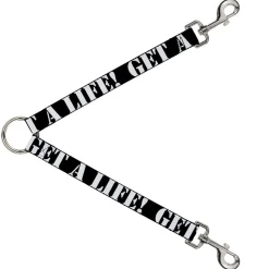 Dog Leash Splitter - GET A LIFE! Black/White