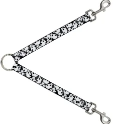 Dog Leash Splitter - Ghosts Scattered Black/White