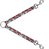 Dog Leash Splitter - Girlie Skull Black/White w/Red Paint Drips