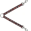 Dog Leash Splitter - Girlie Skull Black/Red